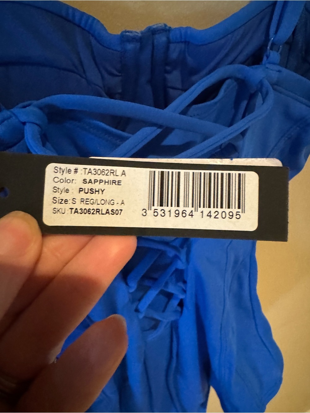 TA3 Bold Electric Blue One-Piece Swimsuit - Picture 3 of 4